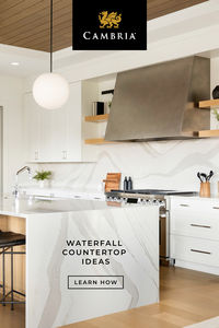 Create a dramatic effect in your kitchen with a quartz waterfall countertop. The continuous flow of surface material creates a visually sleek appearance that is incredibly luxe. Learn more about the latest kitchen design trend and some key considerations on how to include it in your kitchen remodel. Design featured: Brittanicca Warm™