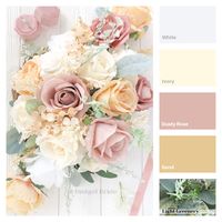 This cheap wedding flower package includes 1 bride's bouquet, 2 bridesmaids, 1 groom's boutonniere, 2 groomsmen buttonholes. This bride's wedding flower set is in ivory, white, sand, and dusty rose. this can be a custom-made wedding flower for an affordable price for any bride on a budget. We ship wedding flowers fast