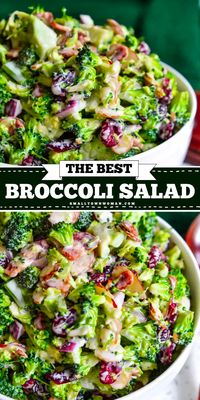 This Broccoli Salad is an Easter side dish recipe made with fresh broccoli, smoked bacon, red onion, and sliced almonds in a slightly sweet mayo base. This salad recipe is also a great addition to your Spring salad ideas!