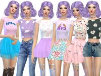 6 more kawaii crop tops!  Found in TSR Category 'Sims 4 Female Everyday'