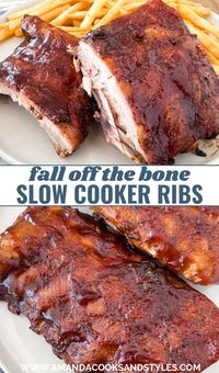 Crockpot Baby Back Ribs - Fall off the bone baby back ribs made simply in your slow cooker! This is one of my favorite ways to cook ribs because they always turn out super tender and delicious.