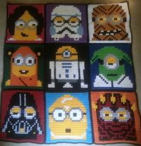 Star Wars Minions blanket made with Bobble Stitch. | Crochet ...