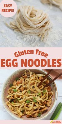 Gluten free egg noodles are actually surprisingly easy to make! These gluten free noodles are chewy and delicious, great for making your favourite stir fries, Chinese take-away dupes, chow mein, ramen and more.