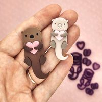 Otter Holding a Heart Polymer Clay Cutters | Sharp, Clean, Precise