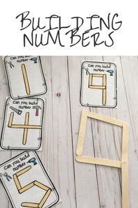 Preschool Construction Unit- building numbers with popsicle sticks