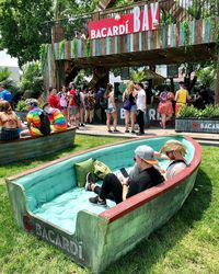 Old boats turned into comfy places to rest.