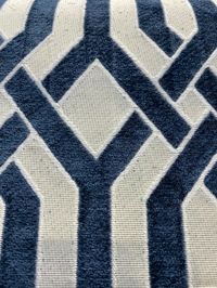 Navy and white Chenille Geometric Fabric Chenille Upholstery Fabrics Jacquard Upholstery Fabrics Decorative Upholstery Fabrics Multi-colored Upholstery Fabrics Fabric Composition: 58% Viscose 27% Polyester 15% Cotton Fabric Cleaning Code: S Horizontal Repeat 10 inch Vertical Repeat 3.5 Inch Thick, soft & durable. Perfect for upholstery fabric, window treatment fabric, top of the bed fabric or pillow fabric window treatments, drapery, headboards & bedding, accent pillows, cushions, slipcovers , a