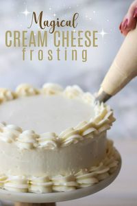 Magical Cream Cheese Frosting: A hybrid of cream cheese frosting and ermine buttercream. It's got a bright, tangy flavor and it's more stable than regular cream cheese icing. #creamcheesefrosting #creamcheese #frosting #buttercream #icing #cake #cupcakes #topping #stable #decorating #pipeable #easy #recipe #forcupcakes #forcake #forcinnamonrolls #forcookies #best #whipped #withoutpowdered #fluffy #pipable #forpiping #fordecorating #forbrownies #homemade #howtomake #stiff #light #firm #desserts