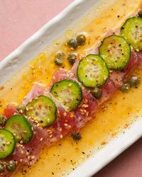 Tuna Crudo with Citrus Caper Vinaigrette