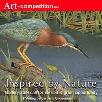 20 artists will be selected for an online group exhibit, "Inspired By Nature 2018" at Gallery25N; the exhibit and artists will be extensively marketed worldwide to over 26,100 people including art buyers, gallery owners, curators, collectors, etc.