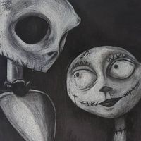 #nightmarebeforechristmas #jackskellington #jackandsally #timburton #timburtonstyle #chalkandcharcoalart