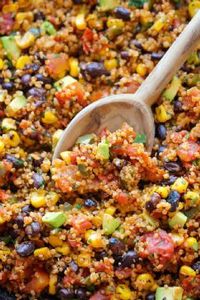 Great recipe for a One Pan Mexican Quinoa. Easy, quick, & flavorful. It's 4 generous servings.