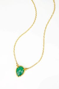 DANIQUE JEWELRY | May birthstone necklace set with Green Onyx, perfect birthday present or for St. Patricks Day! #necklace #may