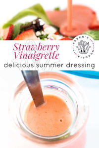 Simply combine fresh strawberries, honey, oil and, balsamic vinegar to create this delicious dressing that encapsulates summer perfectly!

Ready in just 5 minutes, this homemade recipe for strawberry vinaigrette salad dressing is simple to whip up using a blender or food processor. Great for summer salads!

Go to errenskitchen.com for easy, delicious, and even quick recipes for breakfast, lunch, dinner, drinks, and desserts! 