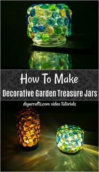 How To Make Decorative Garden Treasure Jars - Learn how to make these gorgeous DIY treasure jars for the garden. The video tutorial shows you how easy it is to create these stunning jars. Try making your own decorative garden treasure jars! #diyncrafts #crafts #diy #garden #treasurejar #masonjar #homedecor