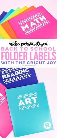 Back to School Folder Labels Tutorial - Printable Crush #backtoschool #cricutjoy #cricutmade #cricut project via @printablecrush