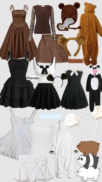 We bare bears Halloween costume idea #halloween#webarebears #bears#polarbear#brownbear#panda#halloweencostumes#trios#halloween collage