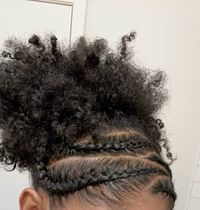 cornrows, curly hair, type 4 hair, type 3 hair, black woman, curls