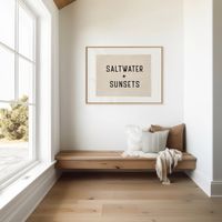 Beach Wall Art, Saltwater and Sunsets Canvas Poster, Surf Tapestry Flag, Coastal Wall Decor Banner - Etsy