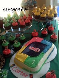 UNO smash cake and cupcakes :)