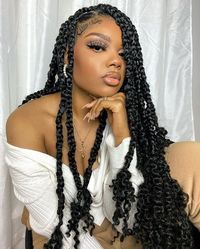 Passion twist hair into braids, also beautiful.