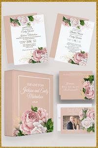 Beautiful elegant blush pink and white vintage roses botanical wedding stationery collection includes invitations, RSVP's, albums and more...all personalized just for you.  #weddingsuite #weddingstationery #blushpink #vintage #roses #weddinginvitations #bridalshowerinvitations #bridalpartyproposal #weddingalbums #weddingrsvps #weddingsavethedates #keepthedates #savetheday #elegant #floral #flowers #pink