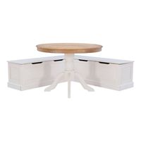 Tobin Backless Breakfast Corner Nook Dining Sets White - Linon : Target