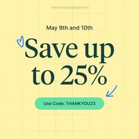 use this code and save up to 25% thankyou23