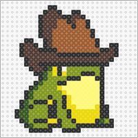 Cowboy Frog SMOL Fuse Bead Pattern - Kandi Pad | Kandi Patterns, Fuse Bead Patterns, Pony Bead Patterns, AI-Driven Designs