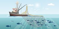 Vector commercial fishing ship with full... | Premium Vector #Freepik #vector #fishing-boat #fishery #maritime #marine