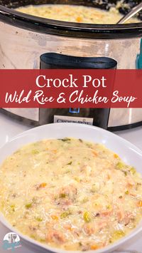 Crock pot creamy chicken and wild rice soup is slow-cooked all day in a base of carrots, celery, onions, and garlic and then made creamy with a simple white sauce to quickly become your family's favorite hearty soup recipe. This crock pot creamy chicken and wild rice soup is so creamy and rich everyone will be wanting a second bowl from the crock pot. If you love the Panera creamy chicken and wild rice soup you will want to make this crockpot chicken soup.