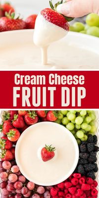 Light & creamy & so delicious - this cream cheese fruit dip with yogurt is the best snack/appetizer/dip recipe