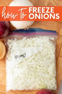 Freezing takes a lot of the annoyance of fresh onions out of the equation. They’re easy to store, make prep a breeze, and you’ll never have to worry about them going bad.