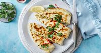 Spiced chicken and haloumi gozleme