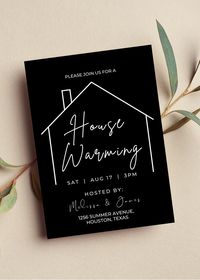 Editable house warming invitation. This modern design invite can be edited yourself using Canva. If you choose to print yourself the print size is 5x7 and can be printed on cardstock invitation paper. You can also have the completed file taken to your local print shop and have them print. Can also be saved as an image to use as a text invitation or email invitation. All the wording is editable. Details: House warming invitation, modern minimalist design.  HOW IT WORKS: ♥ Once purchased, you will receive a link that will take you to Canva.com where you will be able to edit the template. You will be able to edit wording, font, and font size, Save your template and download. You can use these downloads to print, email or text to guests. Please be sure to follow the instructions carefully. ♥ N