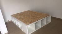 DIY Ikea Platform Bed From Kallax For Student Bed Via Pinterest Verriele