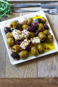 Marinated Olives and Feta Cheese | The Domestic Dietitian