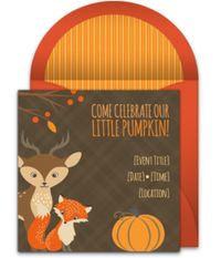 Tons of free Fall invitations. We love this “Little Pumpkin” design for a Fall baby shower or 1st birthday. Great for a DIY party host!