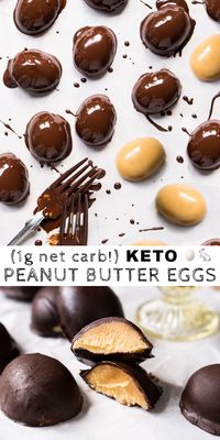 Keto Chocolate Peanut Butter Easter Eggs i.e. fat bombs! #keto #ketofatbombs #lowcarb #easter