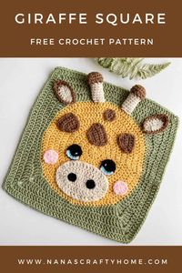 Free crochet Giraffe Pattern Granny Square | Wildlife Animal CAL