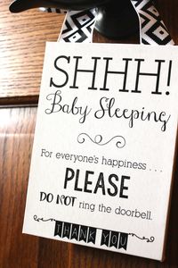 “Shhh! Baby Sleeping” Sign free printable