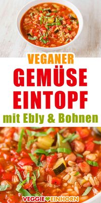 Veganer Ebly Eintopf mit Gemüse und Bohnen