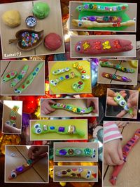 Play dough snakes and worms for pattern and length work from Rachel (",)