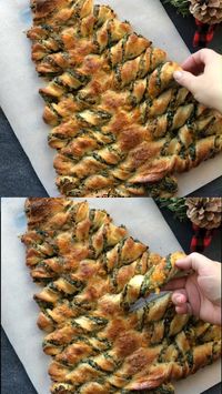 Here's a fun holiday party appetizer that involves stuffing these Christmas tree breadsticks with spinach dip.  #itsalwaysautumn #christmas #christmasfood #christmasappetizer #christmastreats #spinachdip #appetizersforparty #appetizerideas