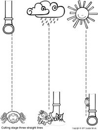 Nursery Rhymes Prewriting and Cutting Skills Practice Itsy Bitsy Spider