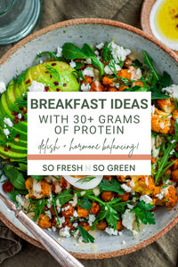 Protein-rich breakfasts, meals, snacks and even desserts are currently trending in the wellness world, and as a nutrition + hormone health practitioner, this is one trend I’m fully in support of (and hope it sticks around). Snag all of the details and protein-rich breakfast recipes + tips on the blog now at sofreshnsogreen.com!