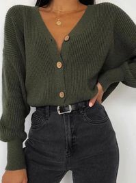 Women's Fashion Pure Color Long-sleeved Knit Top – linenlooks  sweater styles outfits,outfit sweater,sweater outfit ideas,  tunic sweater outfits  #tunicsweateroutfits #knitwearfashion #worksweateroutfit #sweateroutfitideas