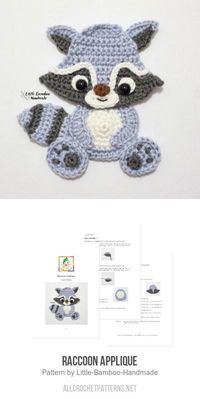 Raccoon Applique Crochet Pattern