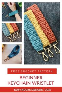 Beginner Keychain Wristlet Free Crochet Pattern – Cozy Nooks Designs