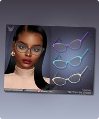 Odette Cat Eye Glasses come with 16 swatches. #female #glasses #sims4 #sims4cc #gaming #sims